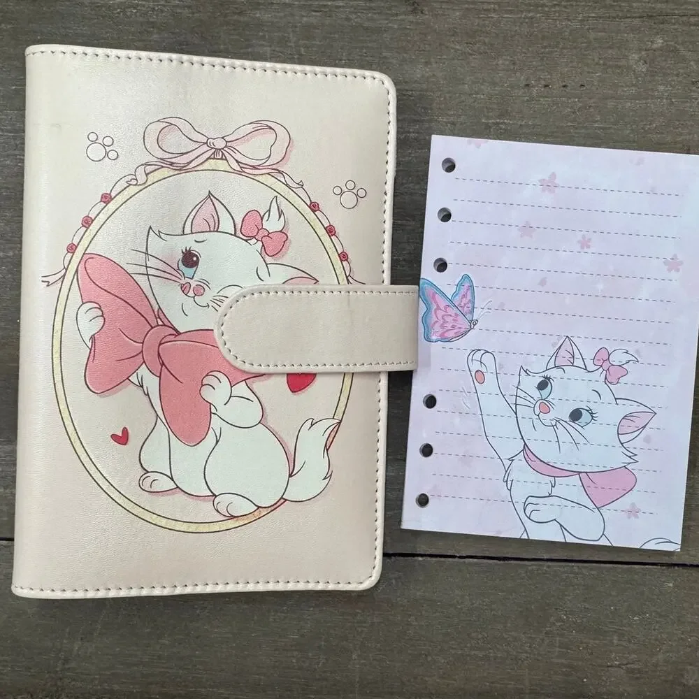 Marie Cat A6 6 Ring Binder & Paper